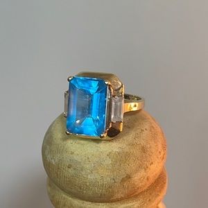 14KT blue topaz ring, size 8